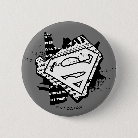 Badge Rond 5 Cm Supergirl Newsprint S-Shield (Devant)
