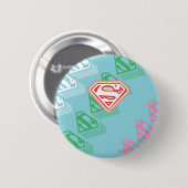 Badge Rond 5 Cm Supergirl Pastel Repeat Pattern (Devant & derrière)