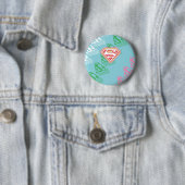 Badge Rond 5 Cm Supergirl Pastel Repeat Pattern (En situation)
