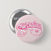 Badge Rond 5 Cm Supergirl Pink Logo Star Burst (Devant & derrière)