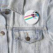 Badge Rond 5 Cm Supergirl Rainbow Stripes (En situation)