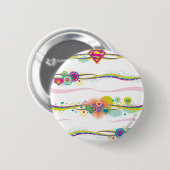Badge Rond 5 Cm Supergirl Retro Rainbow (Devant & derrière)