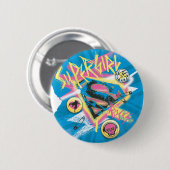 Badge Rond 5 Cm Supergirl Rocks (Devant & derrière)