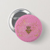 Badge Rond 5 Cm Supergirl rose (Devant & derrière)
