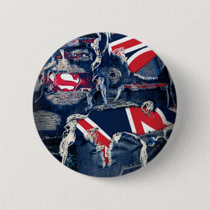 Badge Rond 5 Cm Supergirl rouge, blanc et bleu