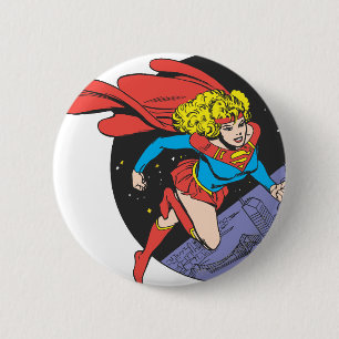 Badge Rond 5 Cm Supergirl saute dans l'espace