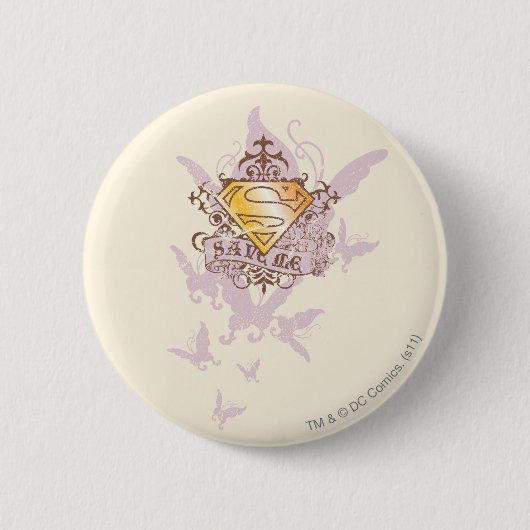 Badge Rond 5 Cm Supergirl Sauvez-moi (Devant)