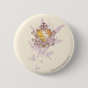 Badge Rond 5 Cm Supergirl Sauvez-moi