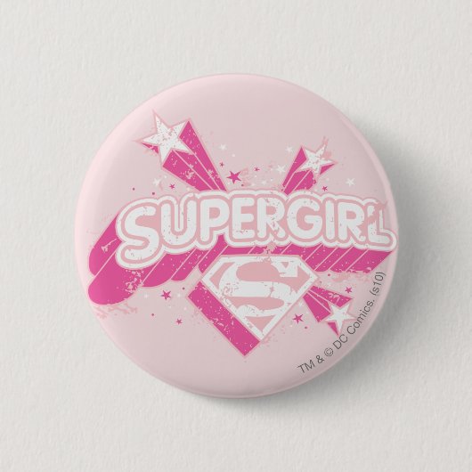 Badge Rond 5 Cm Supergirl Stars et Logo (Devant)