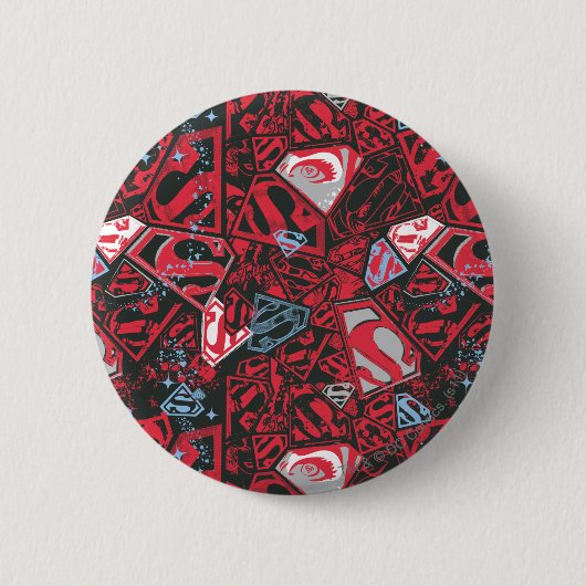 Badge Rond 5 Cm Supergirl Stary Red Pattern (Devant)