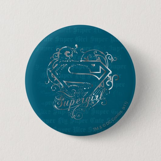 Badge Rond 5 Cm Supergirl Super Fly Super Cute (Devant)