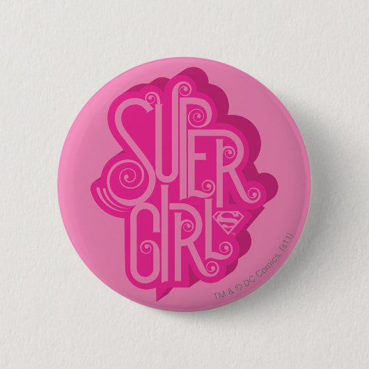 Badge Rond 5 Cm Supergirl Swirl 2 (Devant)