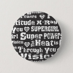 Badge Rond 5 Cm Supergirl texte désorganisé