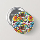 Badge Rond 5 Cm Supergirl The Lux Pattern (Devant & derrière)