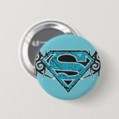 Badge Rond 5 Cm Supergirl Tribal Pattern Logo (Devant & derrière)