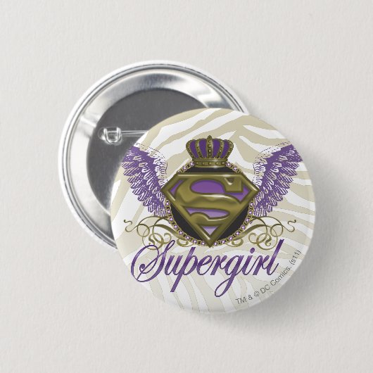 Badge Rond 5 Cm Supergirl Zebra Print (Devant & derrière)