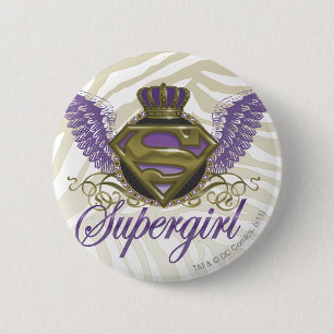 Badge Rond 5 Cm Supergirl Zebra Print