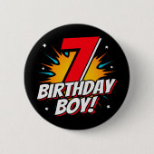 Badge Rond 5 Cm Superhero 7 ans Anniversaire Garçon 7e Anniversair (Devant)