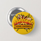 Badge Rond 5 Cm SUPERHERO Fun Modern Comic Book Personnalisé (Devant & derrière)
