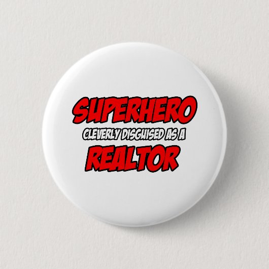 Badge Rond 5 Cm Superhero...Realtor (Devant)