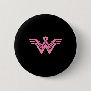 Badge Rond 5 Cm Superhero rose Ruban Brebis Sensibilisation au can