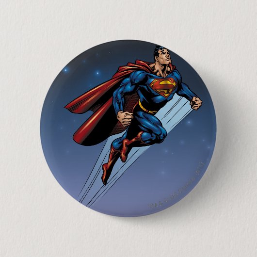 Badge Rond 5 Cm Superman against the night sky (Devant)