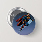 Badge Rond 5 Cm Superman against the night sky (Devant & derrière)