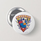 Badge Rond 5 Cm Superman avec électricité (Devant & derrière)