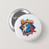 Badge Rond 5 Cm Superman avec Krypto (Devant & derrière)