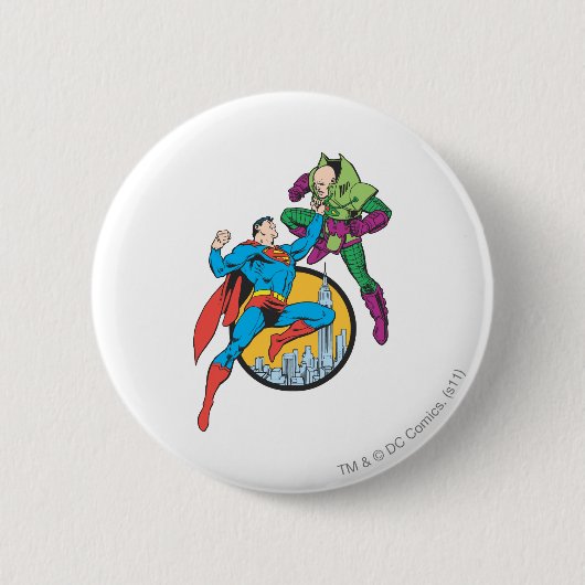 Badge Rond 5 Cm Superman combat Lex Luthor (Devant)