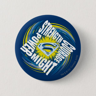 Badge Rond 5 Cm Superman Courage Force Puissance
