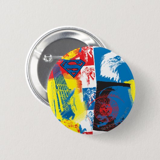 Badge Rond 5 Cm Superman Eagle Collage (Devant & derrière)