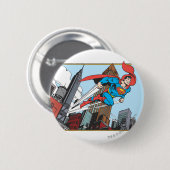Badge Rond 5 Cm Superman et gratte-ciels (Devant & derrière)