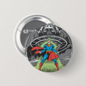 Badge Rond 5 Cm Superman exposé à la kryptonite (Devant & derrière)