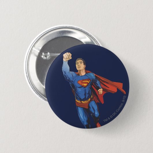 Badge Rond 5 Cm Superman Flying Left (Devant & derrière)