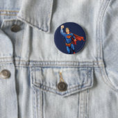Badge Rond 5 Cm Superman Flying Left (En situation)