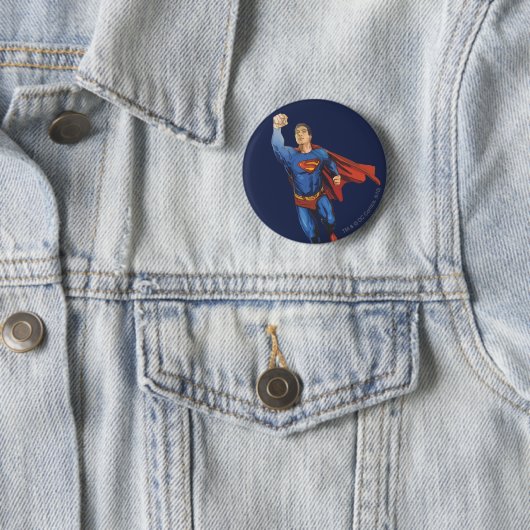 Badge Rond 5 Cm Superman Flying Left (En situation)