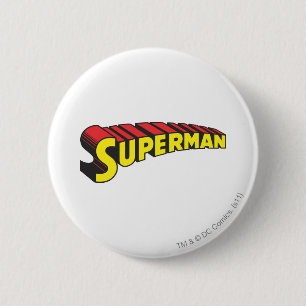 Badge Rond 5 Cm Superman  Logo des lettres rouges jaunes