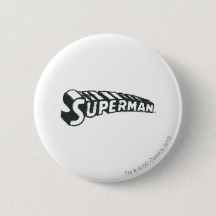 Badge Rond 5 Cm Superman   Logo Lettres Grunge