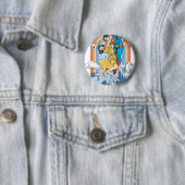 Badge Rond 5 Cm Superman & Lois en jaune (En situation)