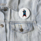 Badge Rond 5 Cm Superman - Main dans le poing (En situation)