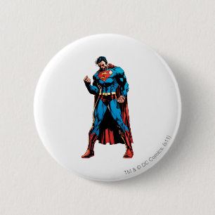Badge Rond 5 Cm Superman - Main dans le poing