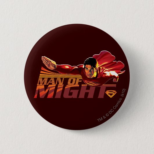 Badge Rond 5 Cm Superman Man of Might (Devant)