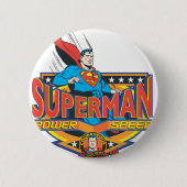 Badge Rond 5 Cm Superman - Puissance, vitesse (Devant)