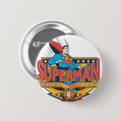 Badge Rond 5 Cm Superman - Puissance, vitesse (Devant & derrière)
