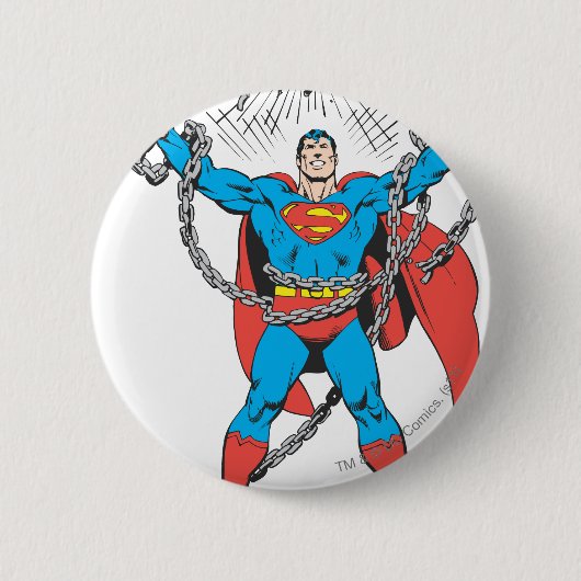 Badge Rond 5 Cm Superman rompt les chaînes (Devant)