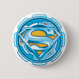 Badge Rond 5 Cm Superman S-Shield  Logo de l'engrenage