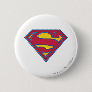 Badge Rond 5 Cm Superman S-Shield  Logo de point