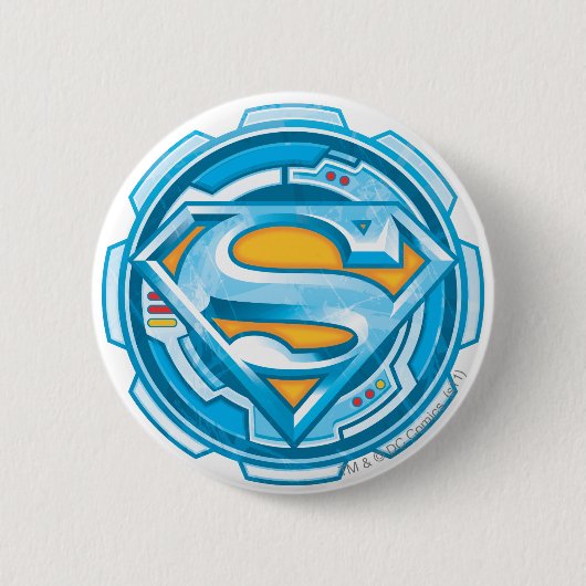 Badge Rond 5 Cm Superman S-Shield | Logo d'engrenage (Devant)