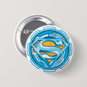 Badge Rond 5 Cm Superman S-Shield | Logo d'engrenage (Devant & derrière)